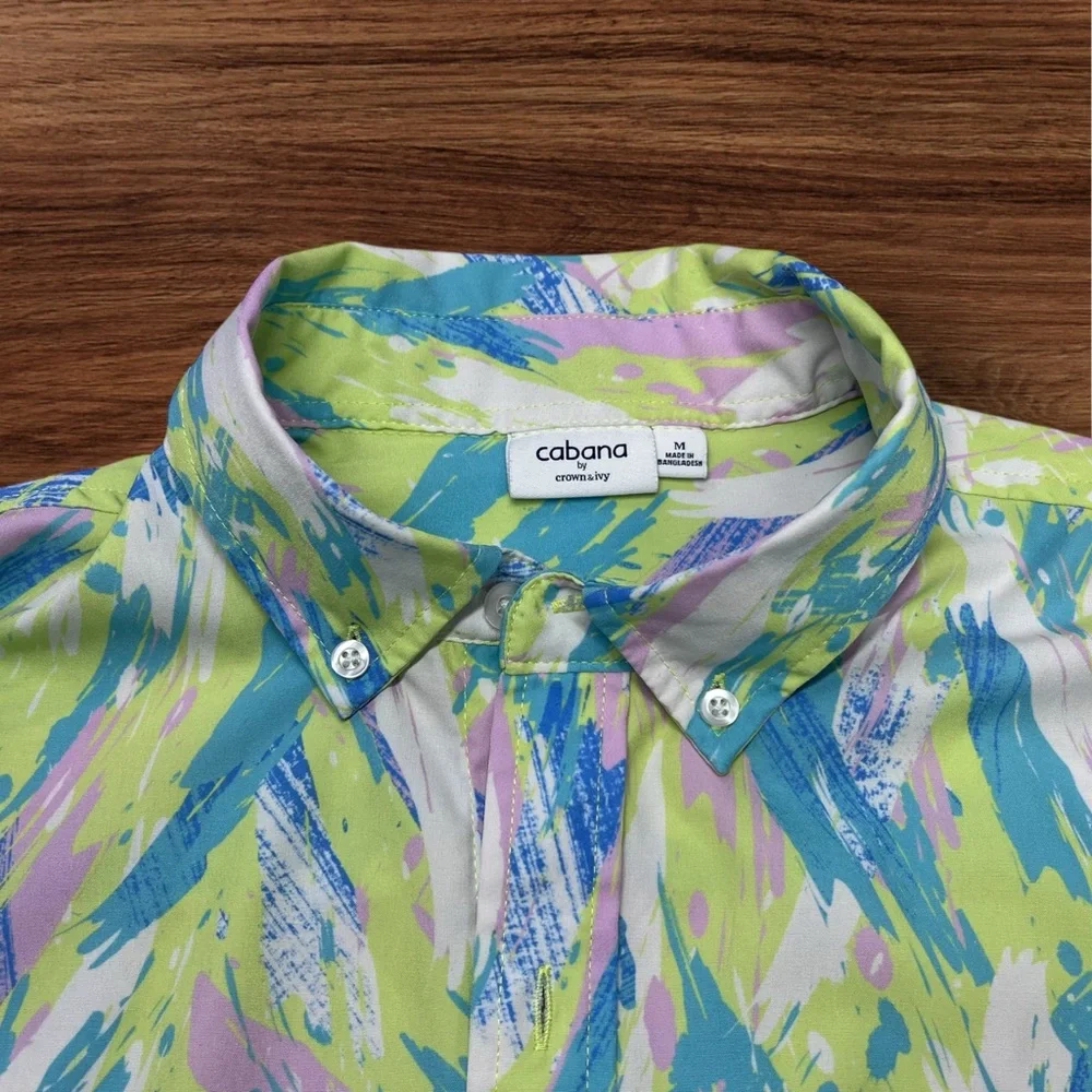 Cabana Men’s Summer Short Sleeve Casual Button Down Shirt. Medium. - Picture 4 of 7